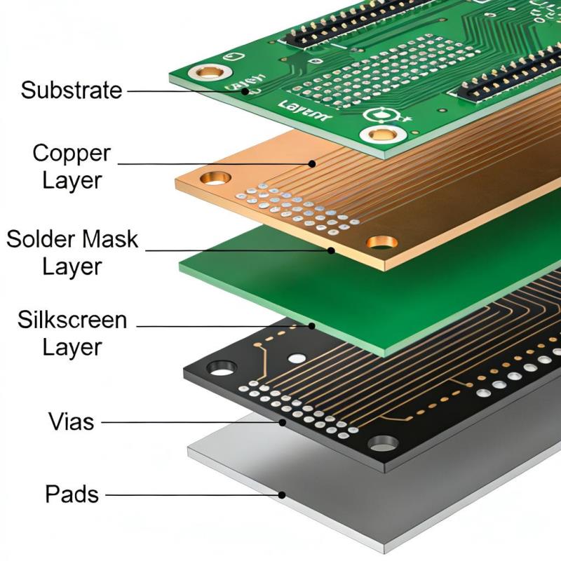 The Basic structure of A Printed Circuit Board