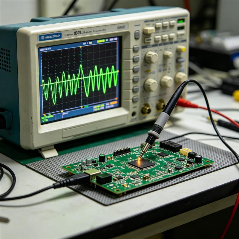 oscilloscope waveform measurement for PCBA