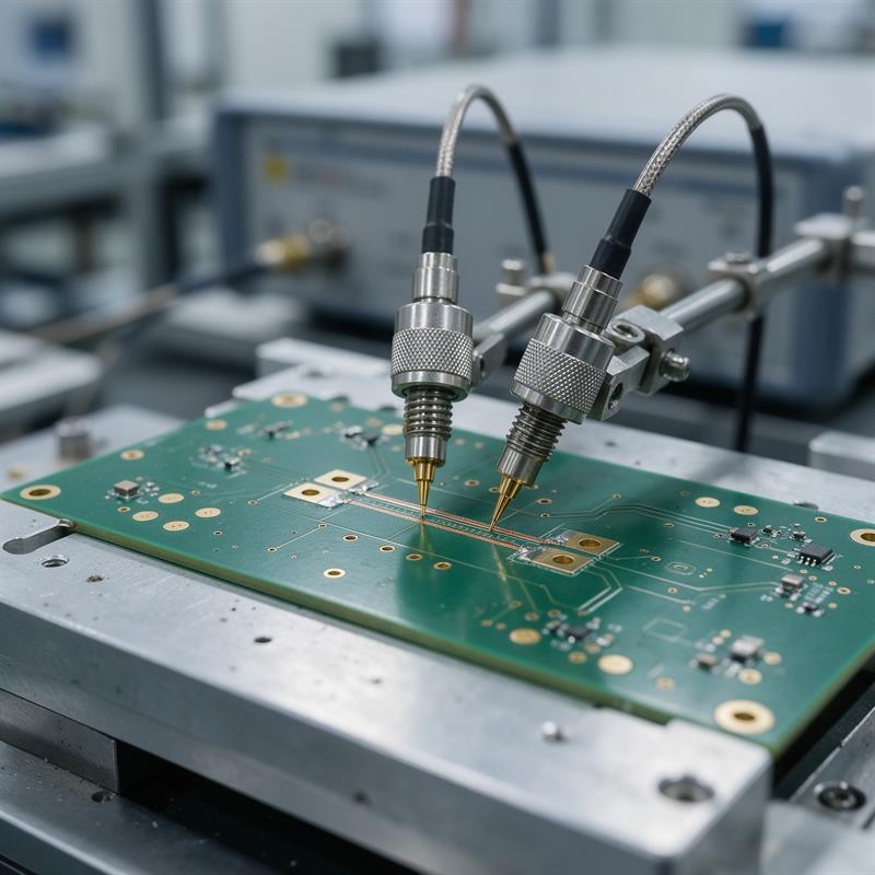 RF probes contacting